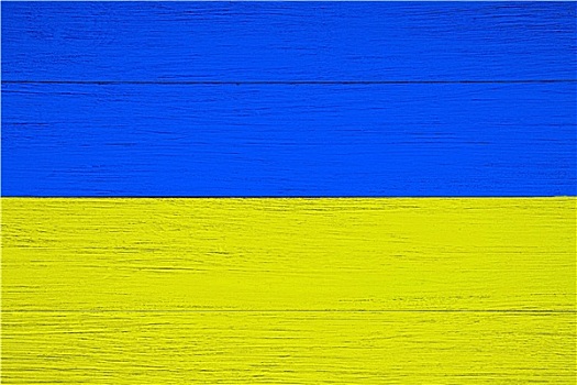 旗帜,乌克兰,木质背景