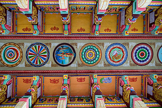 涂绘,天花板,庙宇,岛屿,泰米尔纳德邦,印度,亚洲