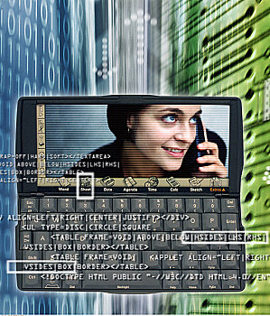电子记事簿,女人,手机,显示屏