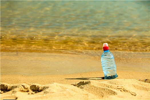 饮料,水瓶,喝,沙滩
