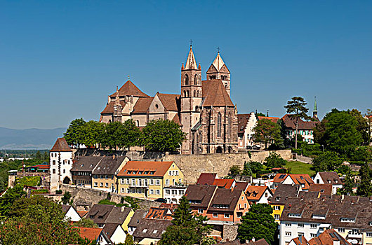 风景,上方,历史,城镇中心,大教堂,莱茵,巴登符腾堡,德国,欧洲