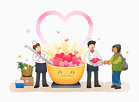 插畫,分享,志愿者,無家可歸