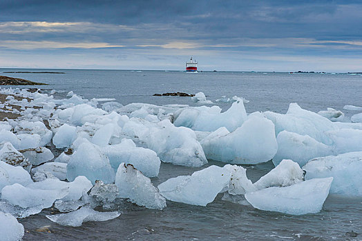 浮冰,冰河,海岸,斯瓦尔巴特群岛,北极,挪威,欧洲