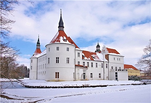 城堡,冬天,宫殿