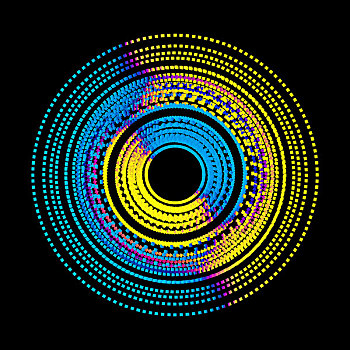 由彩色点组成的圆形抽象图案背景