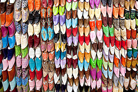 传统,摩洛哥,皮革,拖鞋,市场,麦地那,历史,地区,玛拉喀什,非洲
