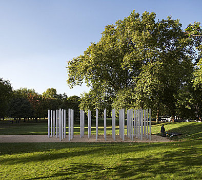 七月,纪念,海德公园,伦敦,英国,2009年,远处,风景,展示,不锈钢,柱子,皇家,公园