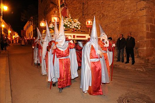 忏悔者,穿,长袍,圣周,贝尔蒙特,区域,西班牙