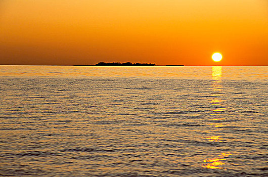马尔代夫,日落,印度洋