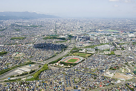 札幌,南,公园,空中