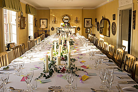 桌子,生日,宴会,客厅,乔治时期风格,房子,温馨,夜光,溢出,窗户