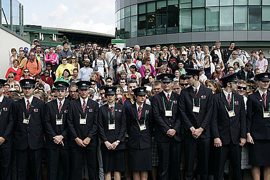 英格兰,伦敦,温布尔登,安全,拿着,背影,地面,网球,冠军,2008年