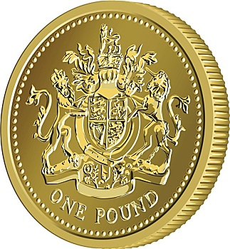 矢量,英镑,金币,一镑,盾徽