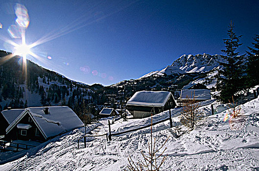 法国,阿尔卑斯山,上阿尔卑斯省,冬天