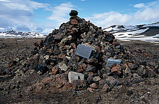 火山口,湖,纪念,地质学家,油漆工,杀死,区域,冰岛,欧洲