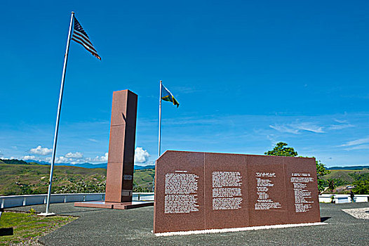 美国,战争纪念碑,上方,霍尼亚拉,首都,所罗门群岛,太平洋