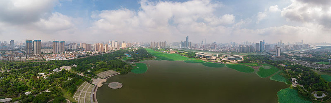 武汉,夏日,城市,航拍,迷人,风光