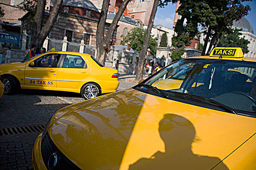 出租车,藍色清真寺,伊斯坦布尔,土耳其