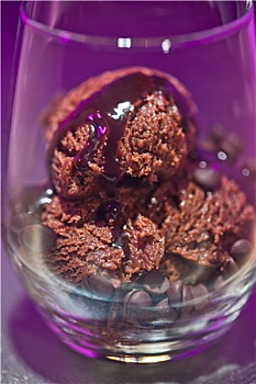 巧克力冰淇淋,玻璃