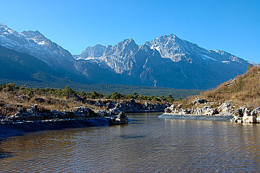 长,掸邦,玉,龙,雪,山,丽江,云南,中国,十二月,2006年