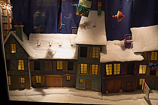 房屋模型,圣诞市场,斯特拉斯堡,阿尔萨斯,法国