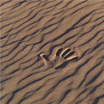 手印,沙子