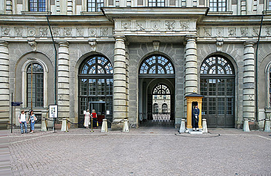 瑞典王宫后门,卫兵