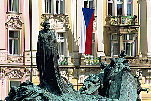 老城广场,雕塑,布拉格,捷克共和国