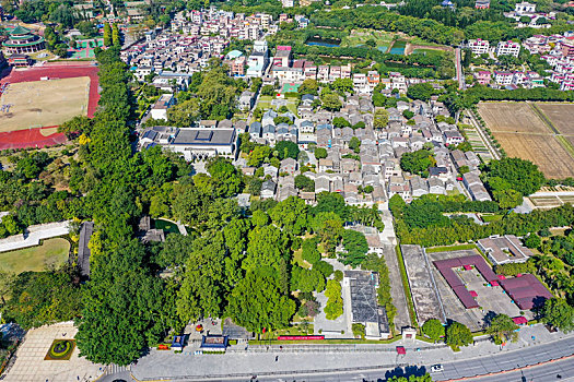 航拍廣東中山孫中山故里旅游區