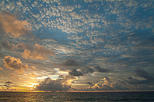 日落,岛屿,密克罗尼西亚,太平洋