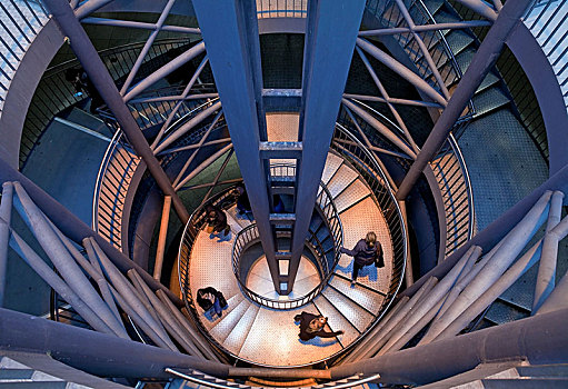 楼梯,地铁站,多特蒙德,地区,北莱茵威斯特伐利亚,德国,欧洲