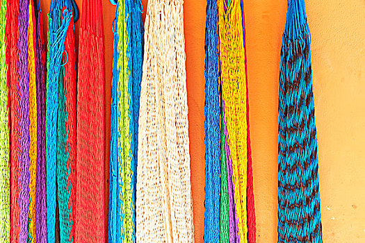 墨西哥,彩色,吊床,售出,街道,出售,画廊