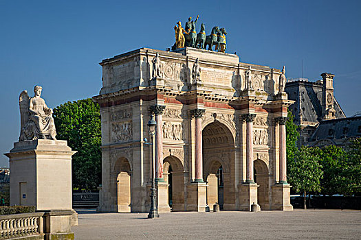 拱形,旋转木马,靠近,卢浮宫,巴黎,法国