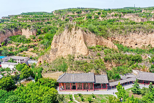 航拍河南巩义石窟寺,巩县石窟