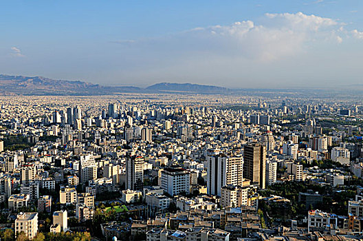 全景,风景,上方,城市,德黑兰,伊朗,波斯,亚洲