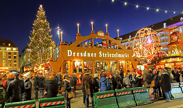 圣诞市场,德累斯顿,萨克森,德国,欧洲