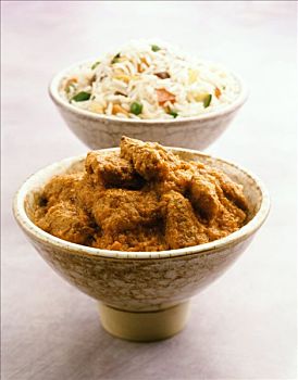 印度,鸡肉咖哩,开胃菜,米饭