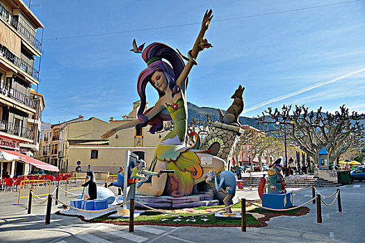 塑像,火祭节,春节,省,阿利坎特,西班牙,欧洲