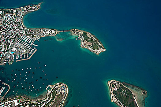 新加勒多尼亚,努美阿,航拍,摩泽尔,孤儿院,湾,背景