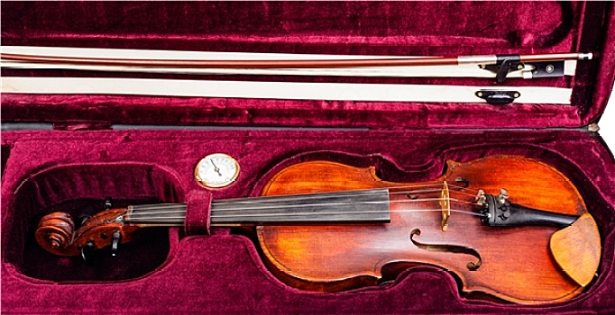经典,小提琴,乐弓,红色,天鹅绒,容器