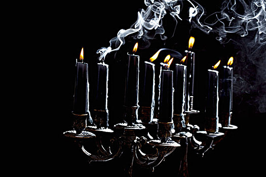 黑色,蜡烛,烛台