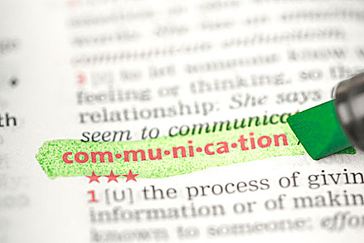 沟通,定义,突显,绿色,字典