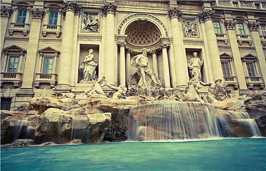 著名,喷泉,罗马,意大利