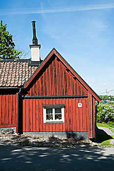 红色,房子,斯德哥尔摩,瑞典