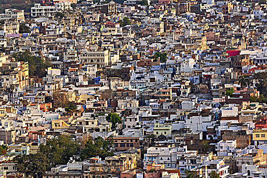 俯视图,乌代浦尔,印度