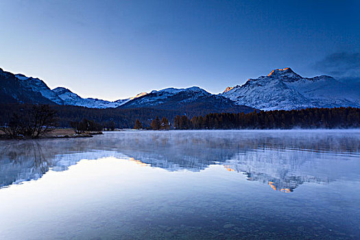 反射,湖,恩加丁,瑞士