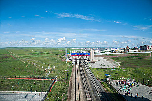 内蒙古呼伦贝尔满洲里国门铁路运输干线