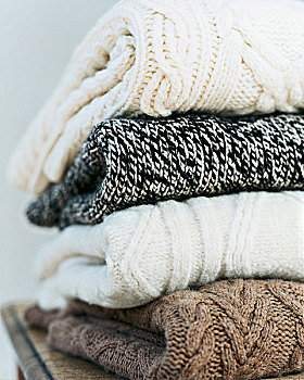 一堆,四个,毛织品,毛衣