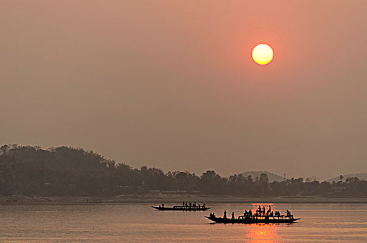 雅鲁藏布江,河,靠近,高哈蒂,阿萨姆邦,印度,亚洲