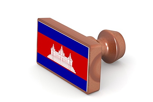 木质,图章,柬埔寨,旗帜
